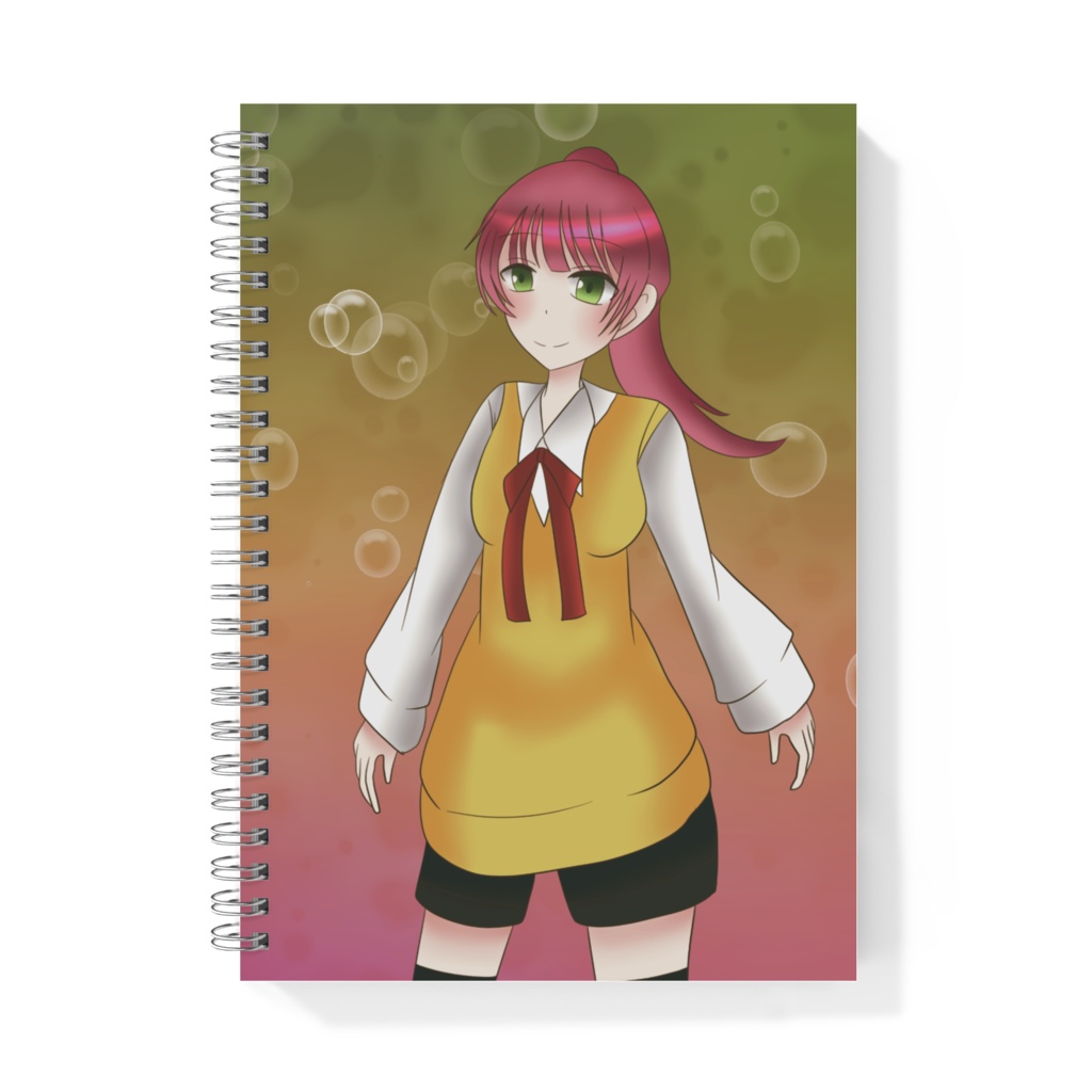 ピンク髪ポニテちゃんリングノート