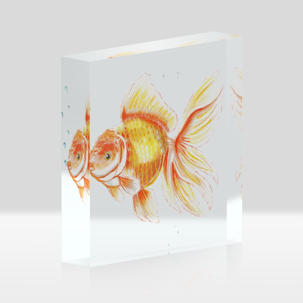 アクリルブロック金魚
