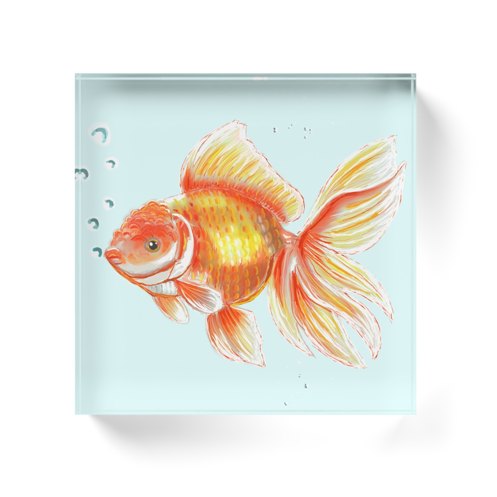 アクリルブロック金魚
