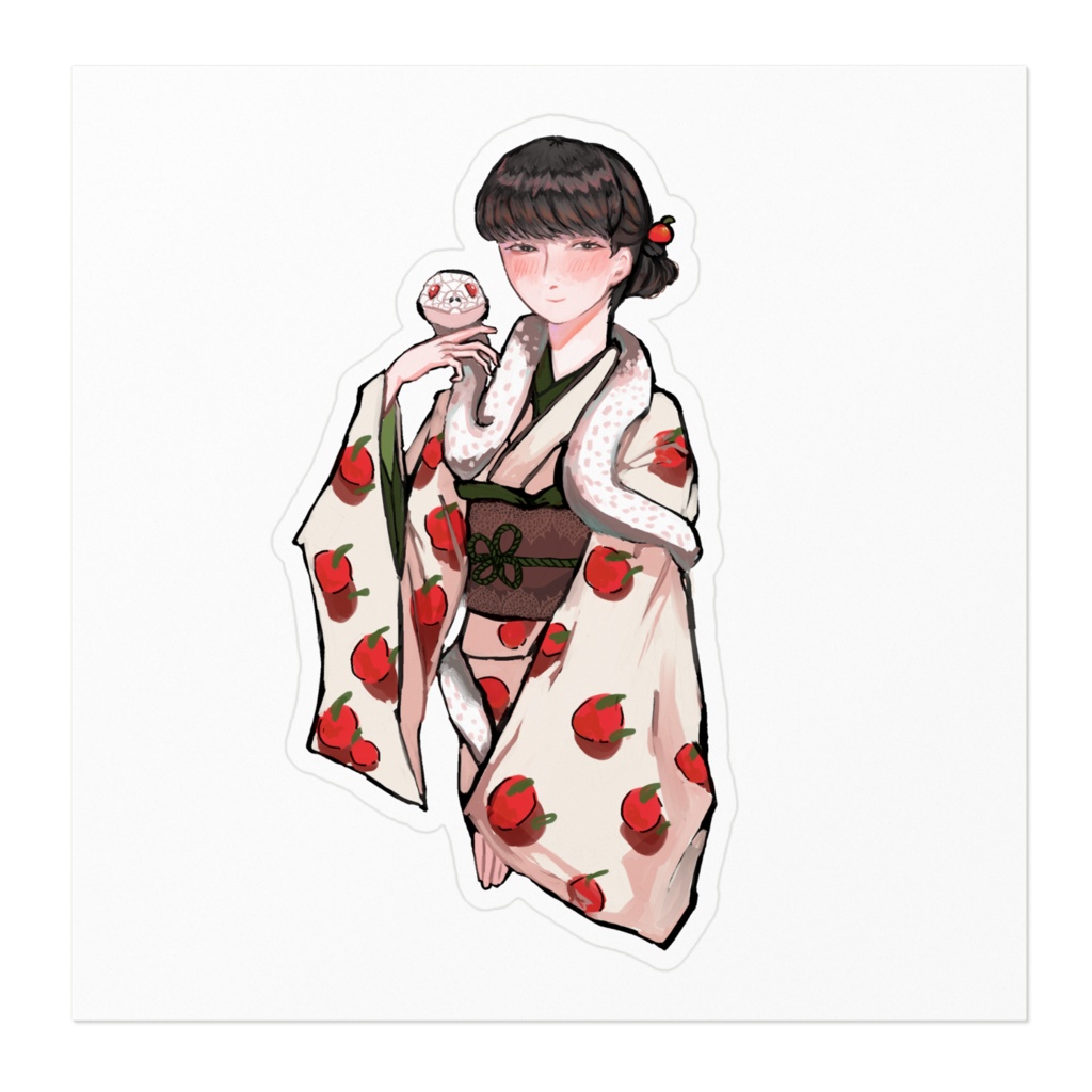 謹賀新年「ヘビと美人」