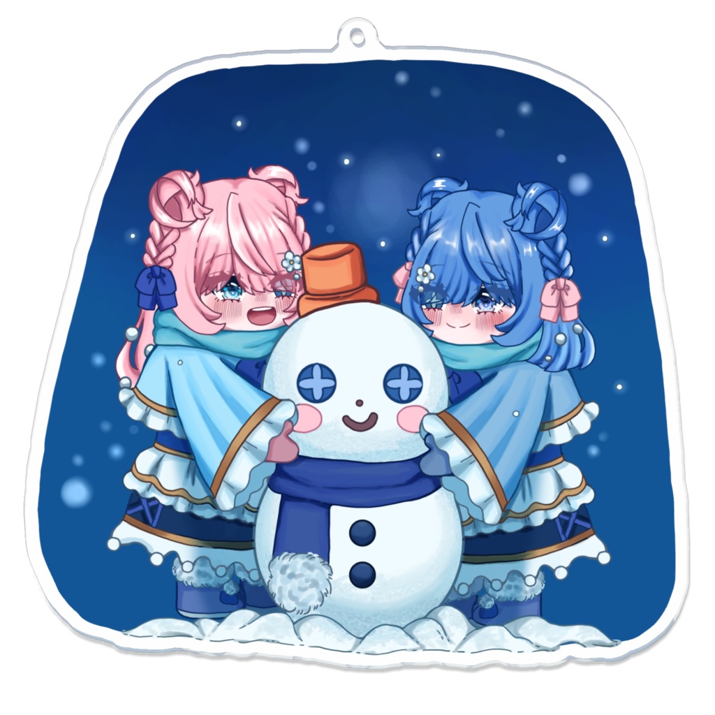 雪遊びアクリルキーホルダー