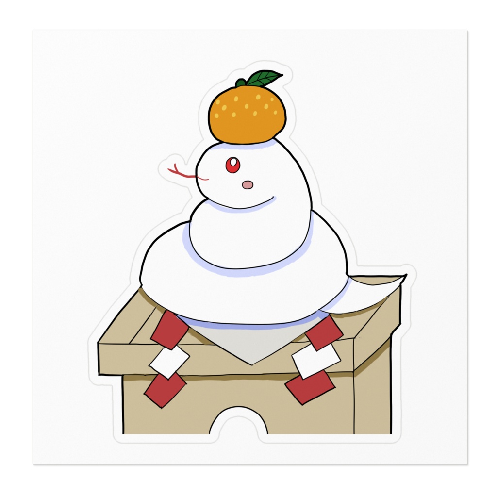 白蛇お鏡餅ステッカー