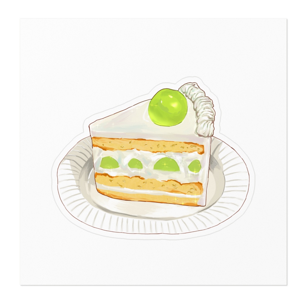 フレッシュ!マスカットケーキのステッカー