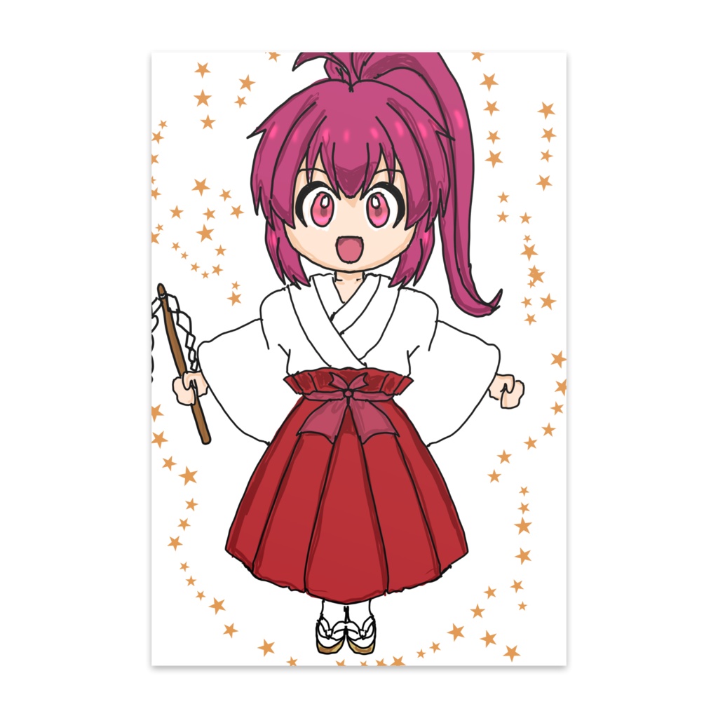 巫女さんポストカード