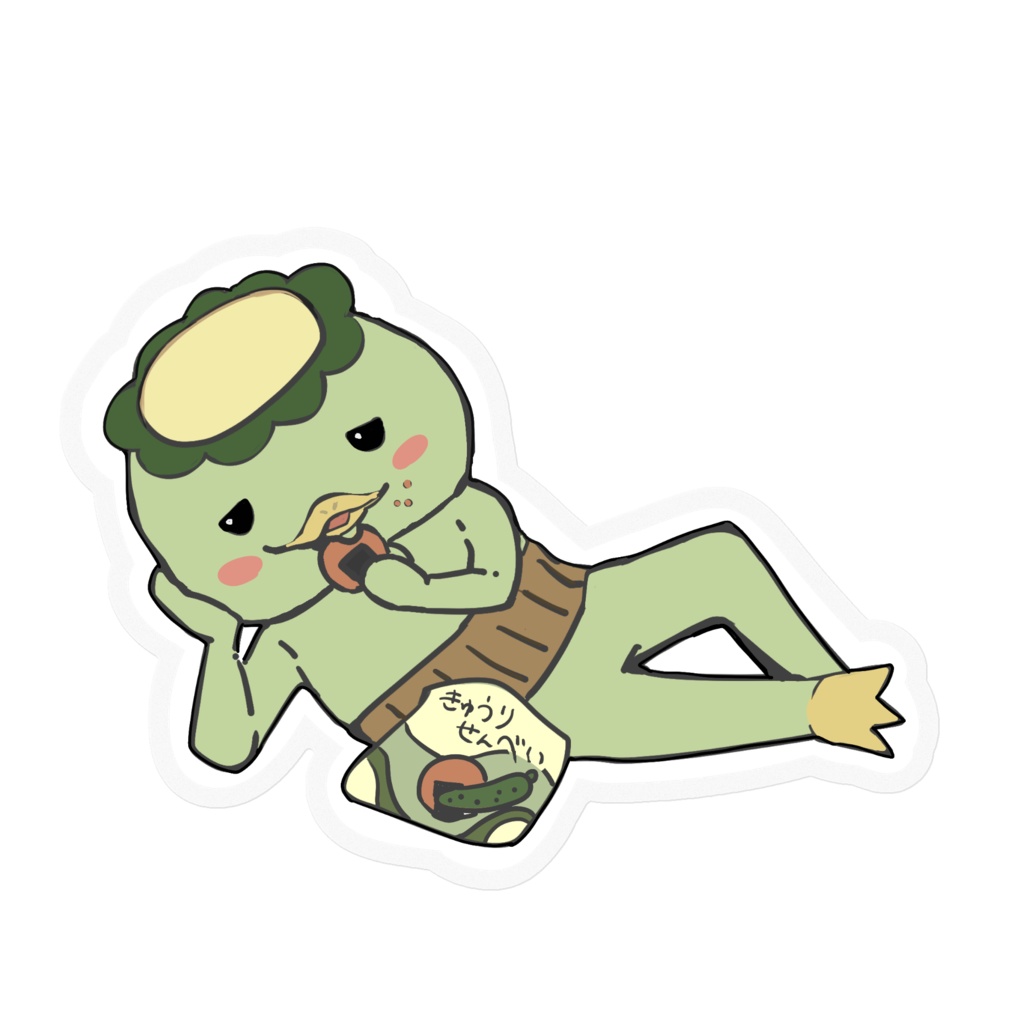ぐーたらカッパのステッカー