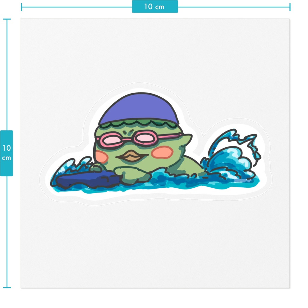 カッパのバタ足練習ステッカー