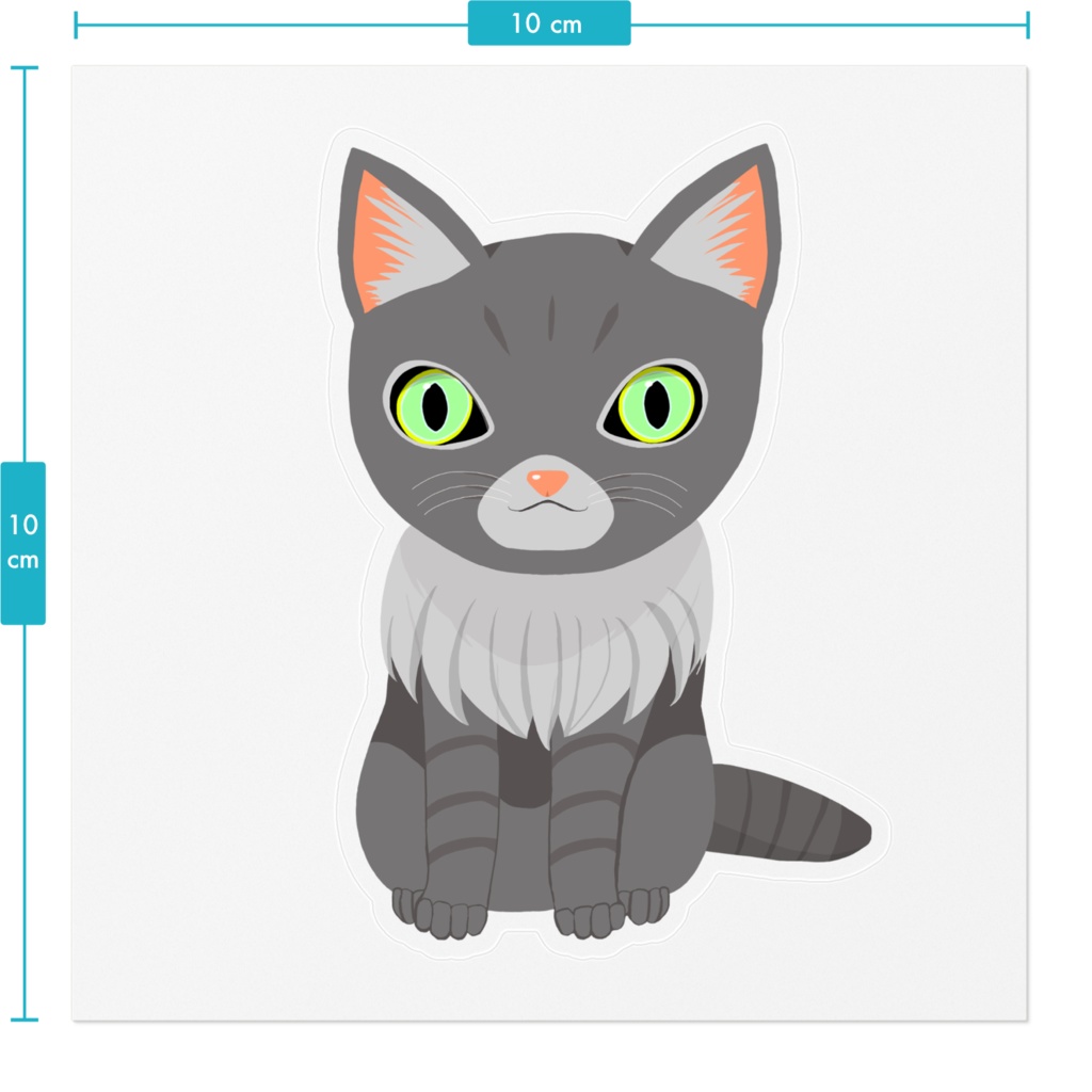 お座り猫のステッカー