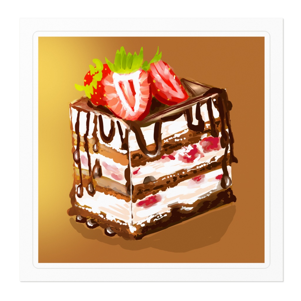 ステッカーチョコケーキイラスト