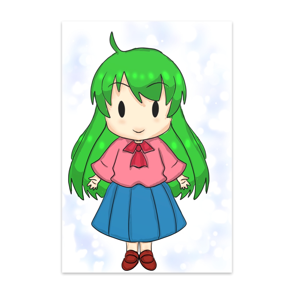 緑髪の女の子のポストカード