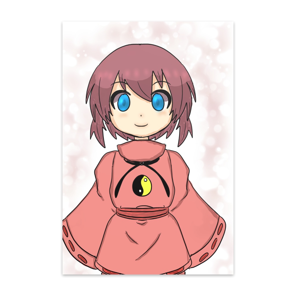 狩衣風衣装の女の子のポストカード