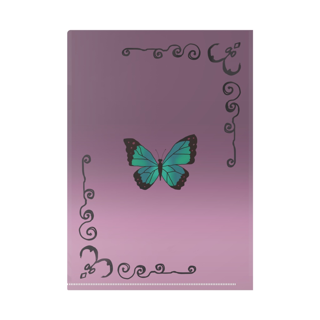 蝶と少女のクリアファイル