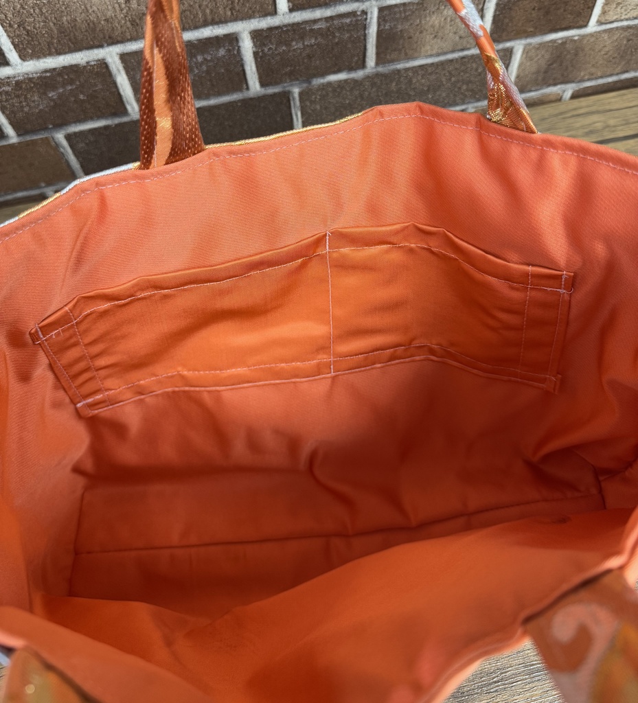 着物のリメイクバック(オレンジ)
