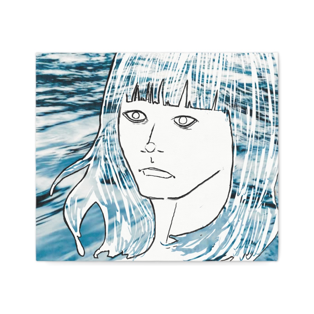 川の女性