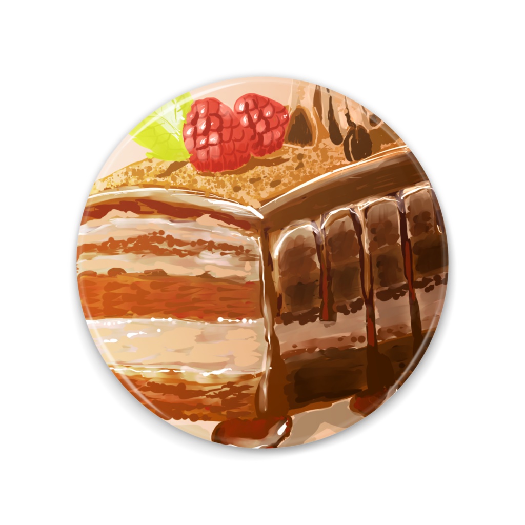 缶ミラーチョコケーキイラスト