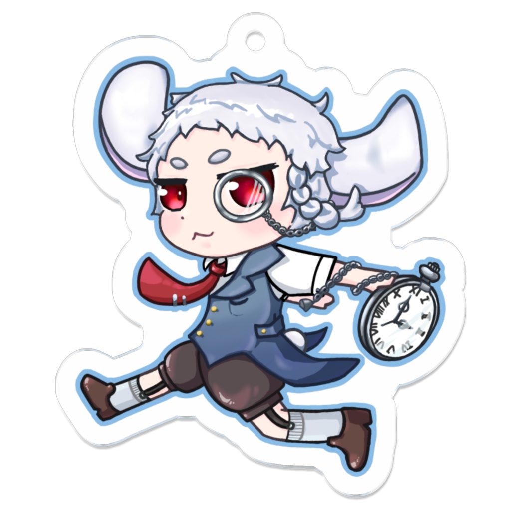 【アリスモチーフ】白うさぎアクキー