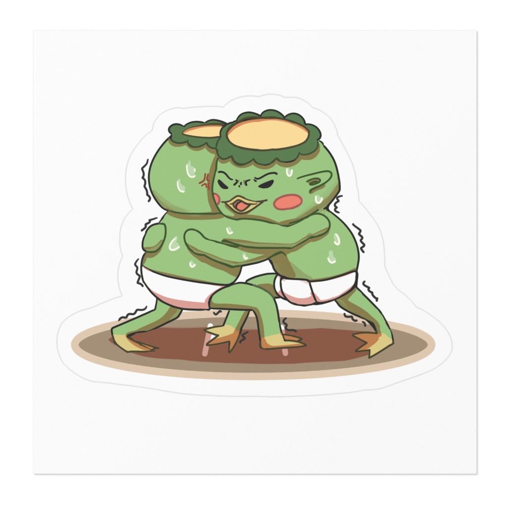 カッパの相撲取りステッカー