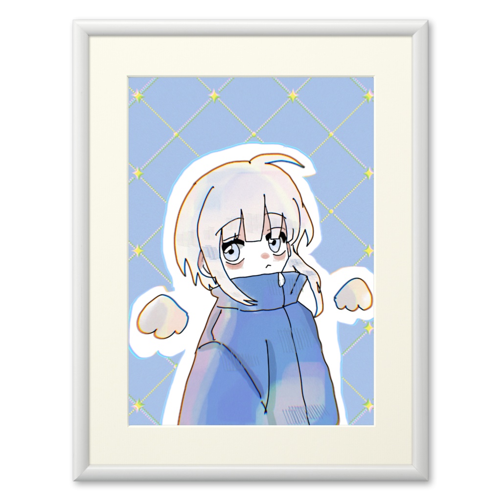 青い少年の複製画