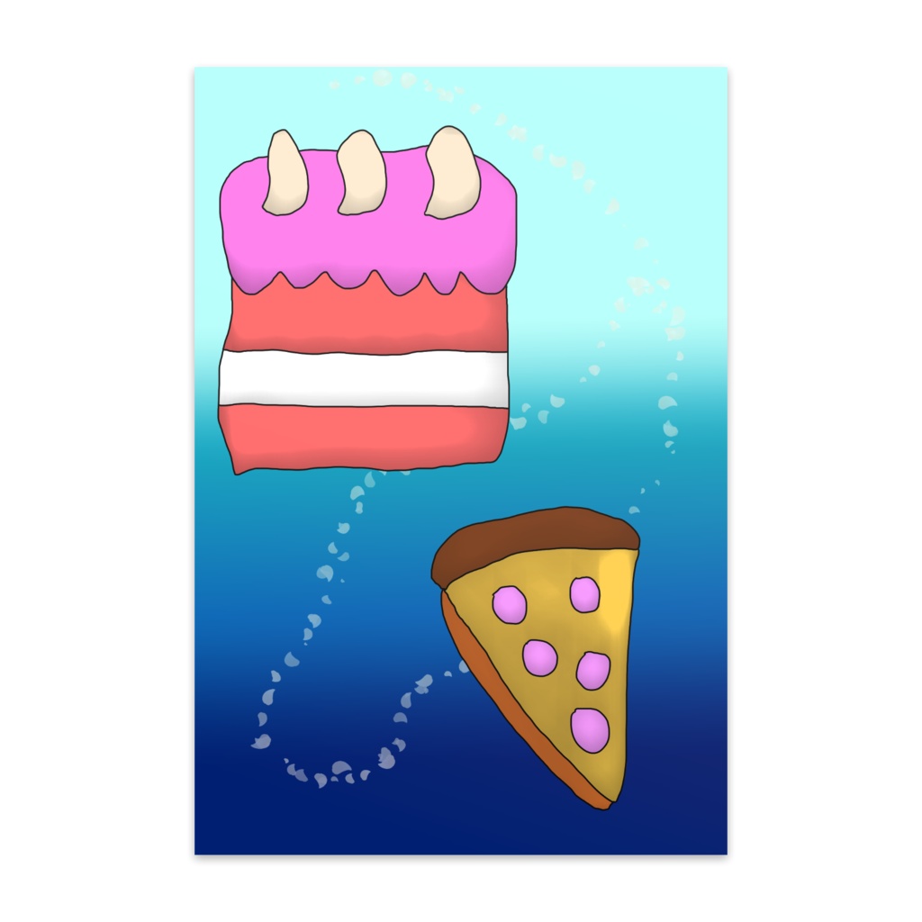 ポストカード、食べ物