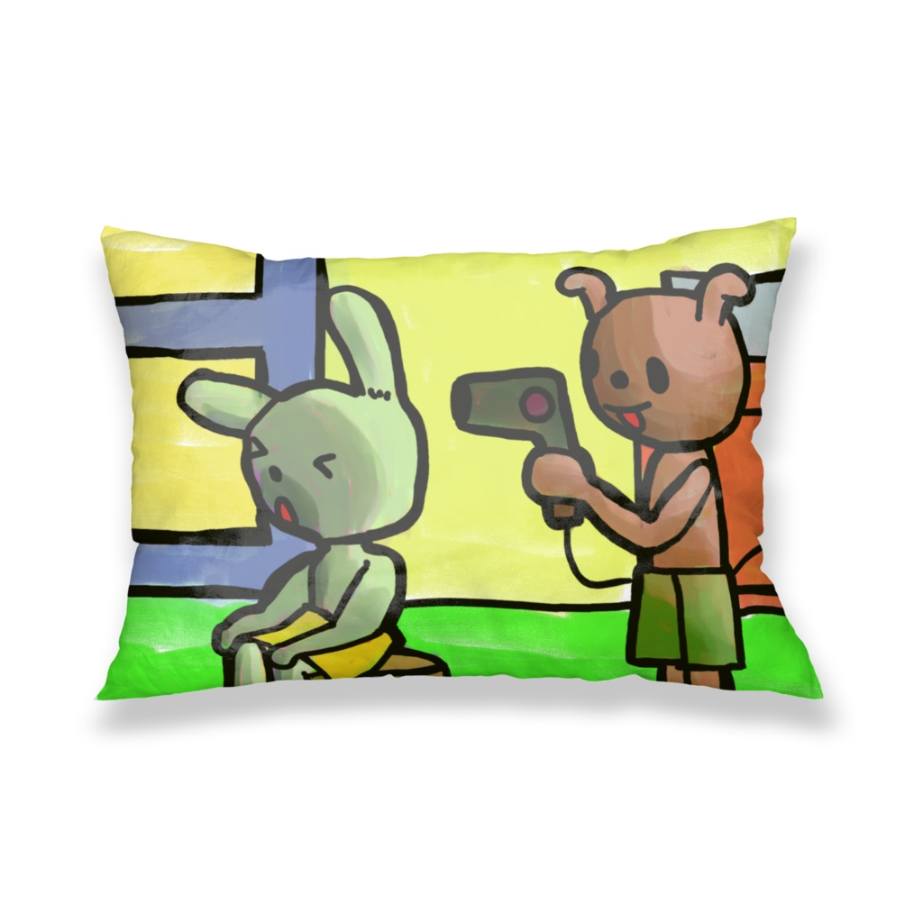 お風呂犬の枕カバー