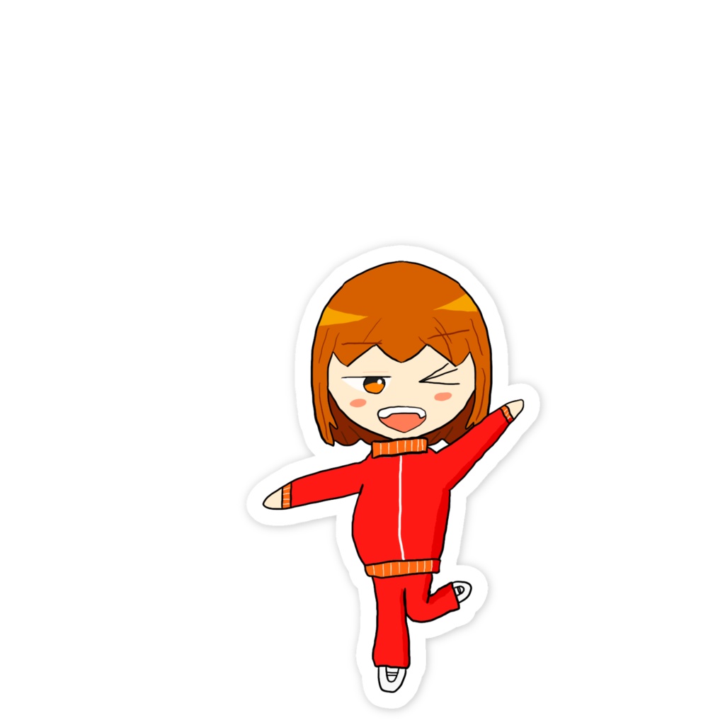 【オリキャラ】時雨ひなさんステッカー【赤いジャージ】