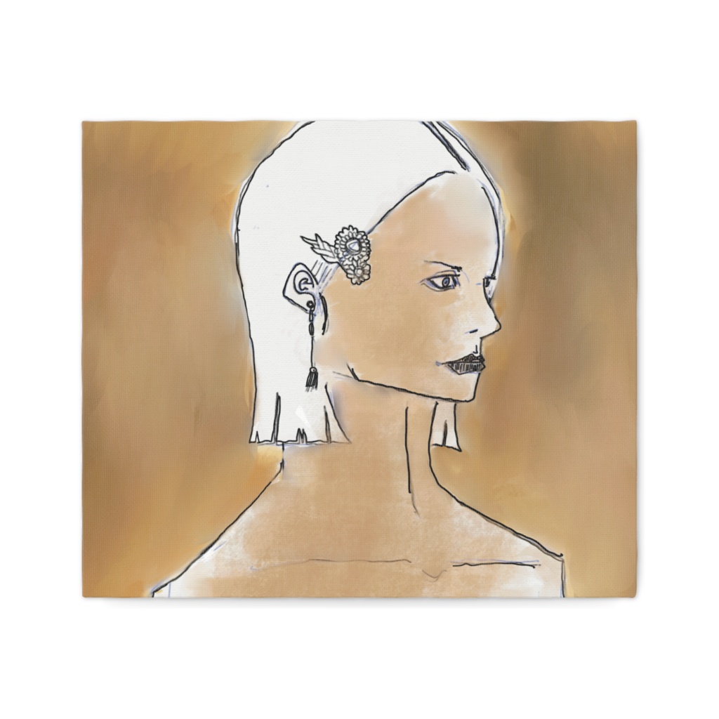 黄土色の女性画