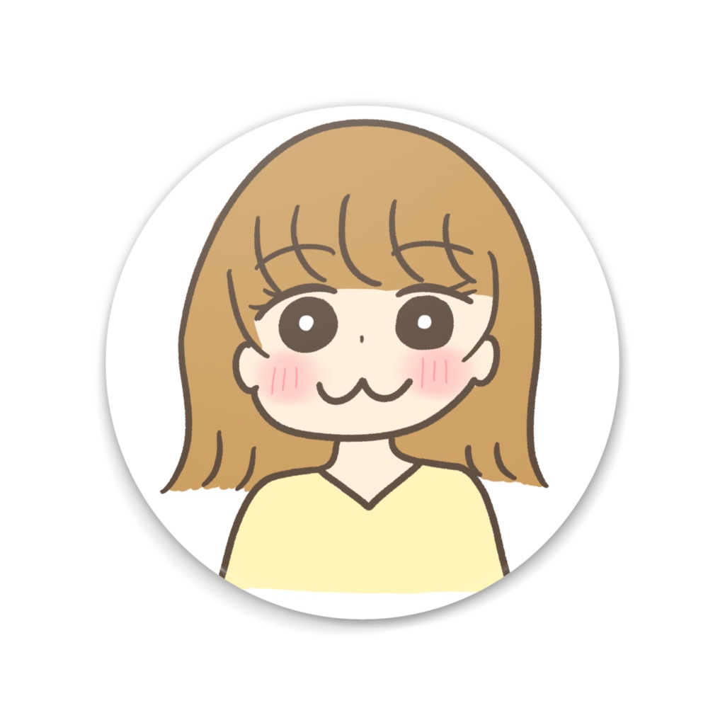 ボブヘアーの女の子の缶ミラー