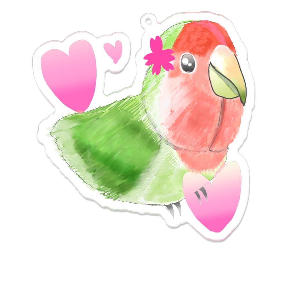 小桜インコのアクリルキーホルダー