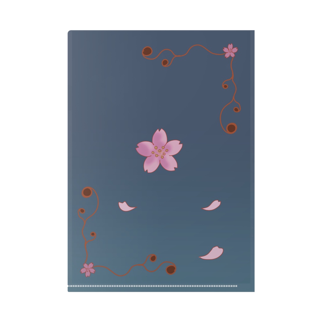 桜と女性のクリアファイル