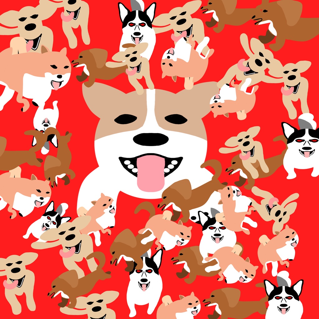 全力疾走わんこ❣総柄ポーチ🐶