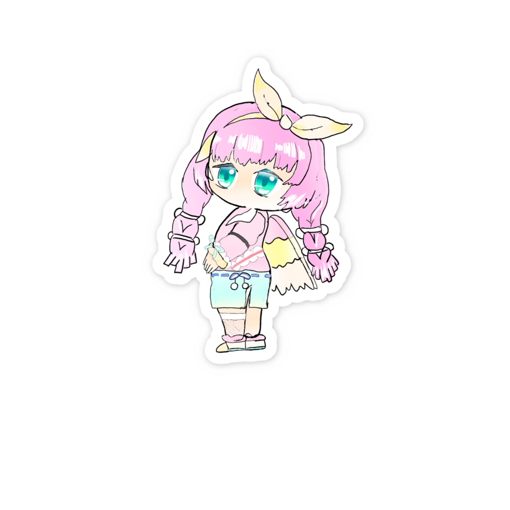 ステッカーインコちゃんイラスト