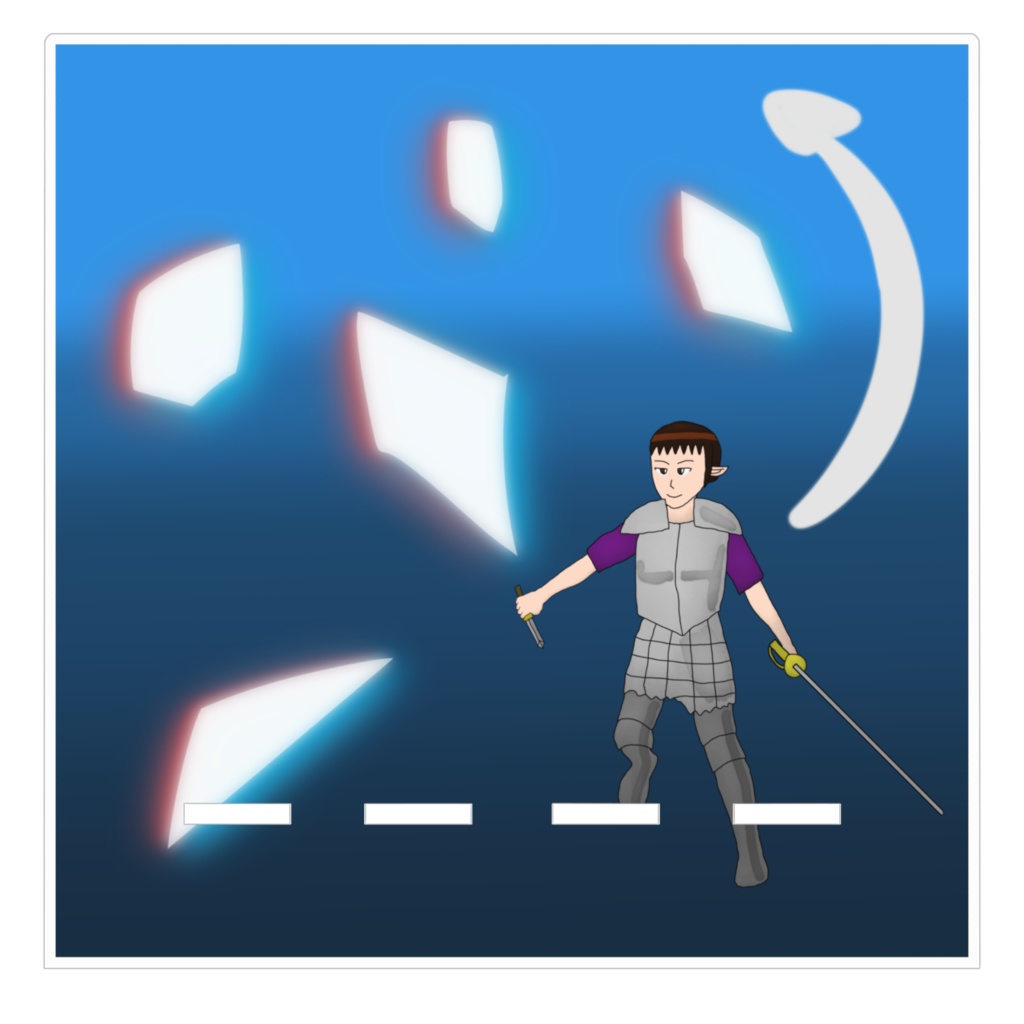 アクリルスマホスタンド、小人族の剣士