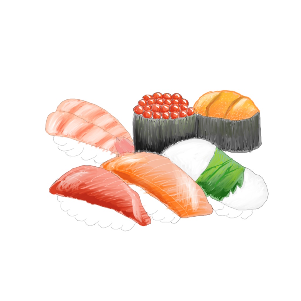 ICステッカーお寿司イラスト