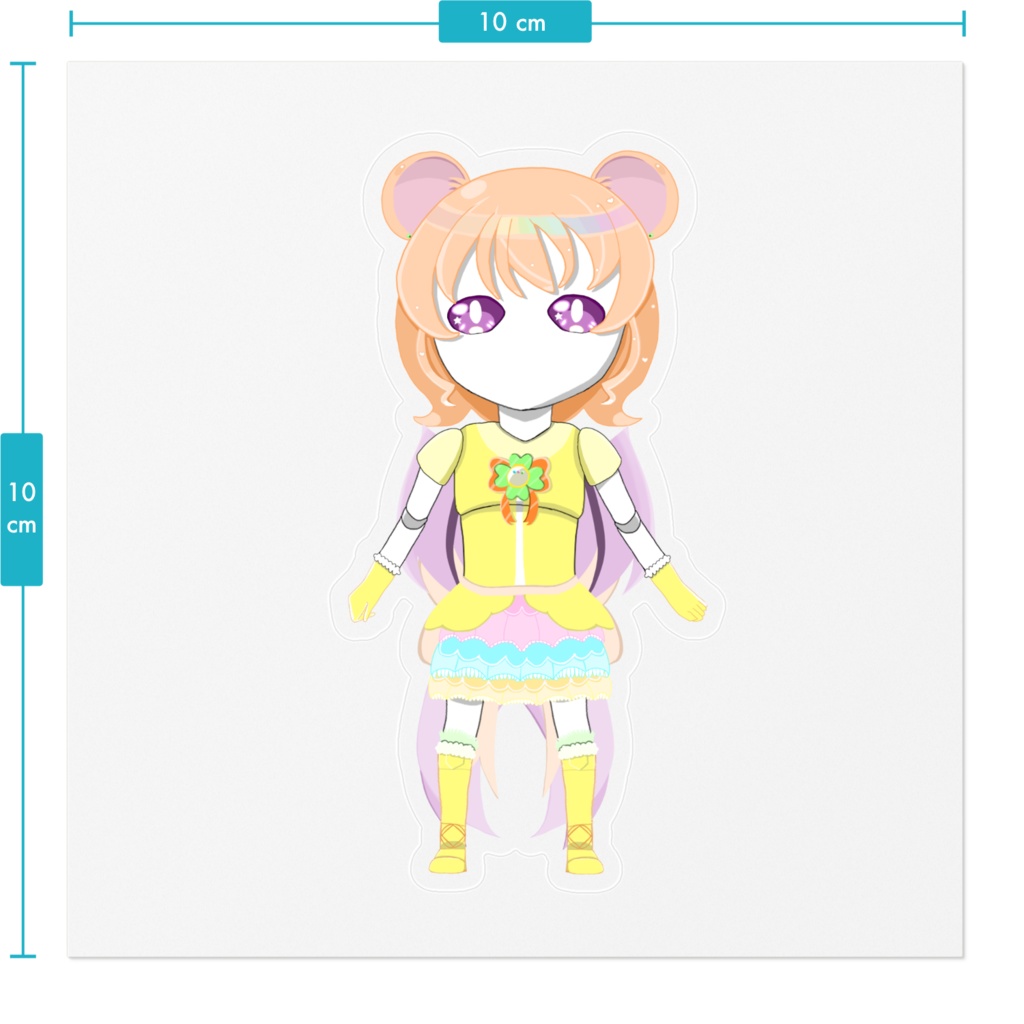 【熊×ロボ娘】四葉熊ステッカー