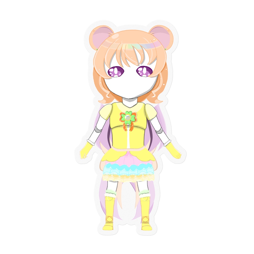 【熊×ロボ娘】四葉熊ステッカー