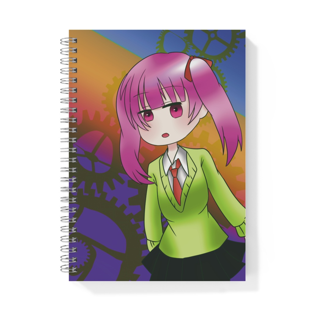 ピンクのツインテガールのリングノート