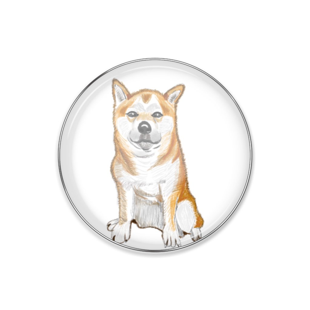 柴犬イラストピンバッジ