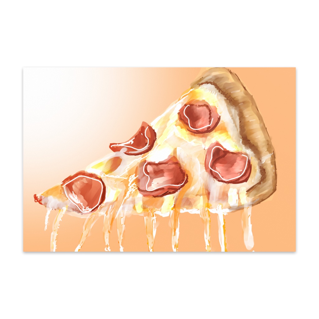 ピザイラストポストカード