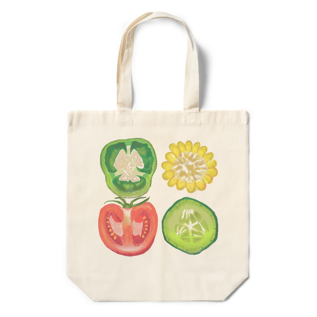 エコバッグ野菜断面図イラスト