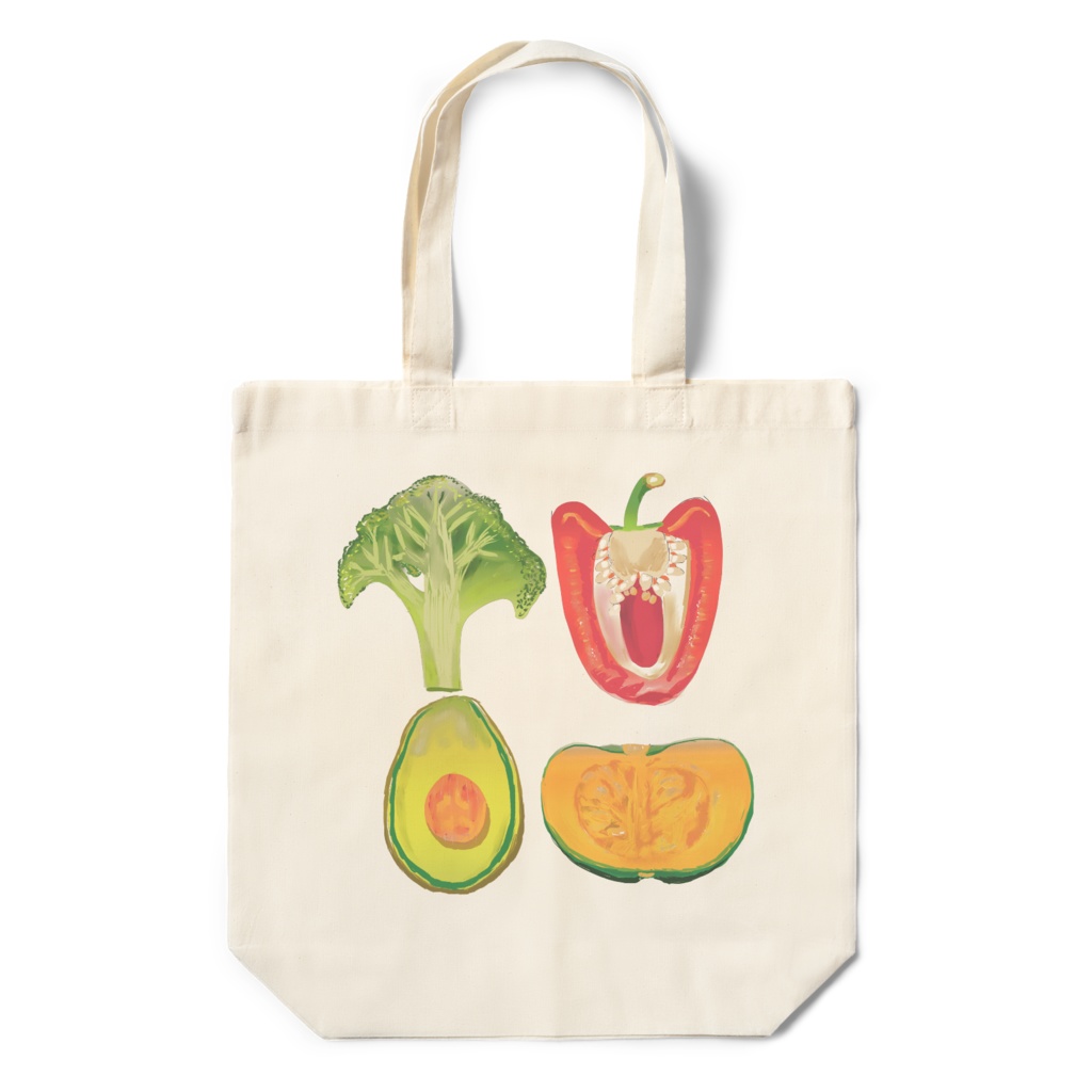 エコバッグ野菜断面図イラスト