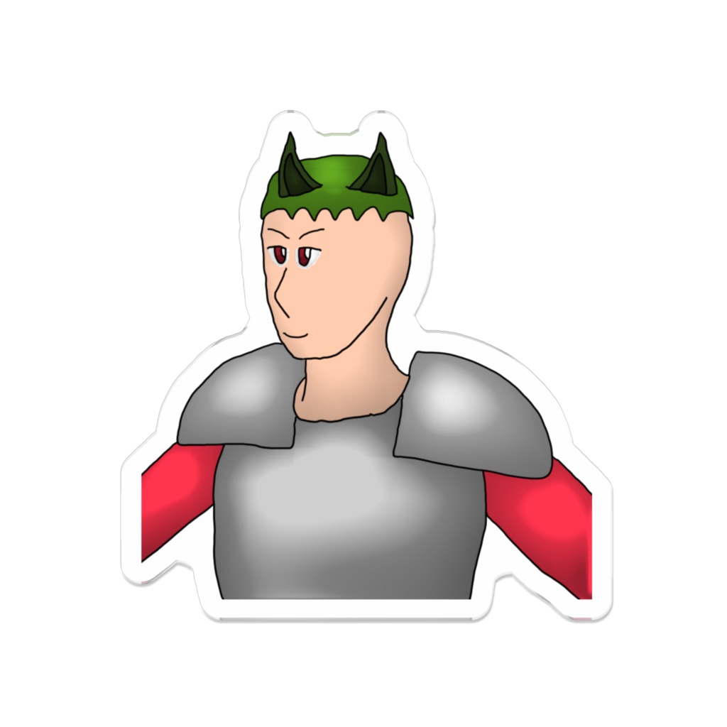 アクリルバッジ50×50、獣人戦士