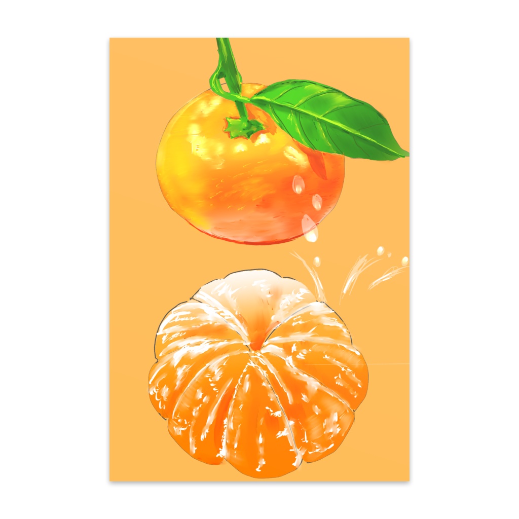 ポストカードみかんイラスト