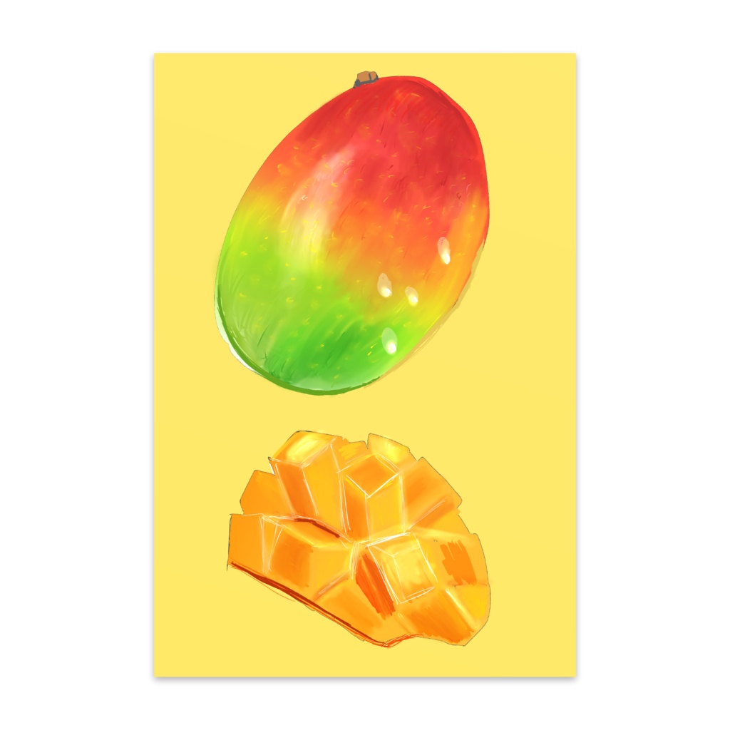 マンゴーイラストポストカード