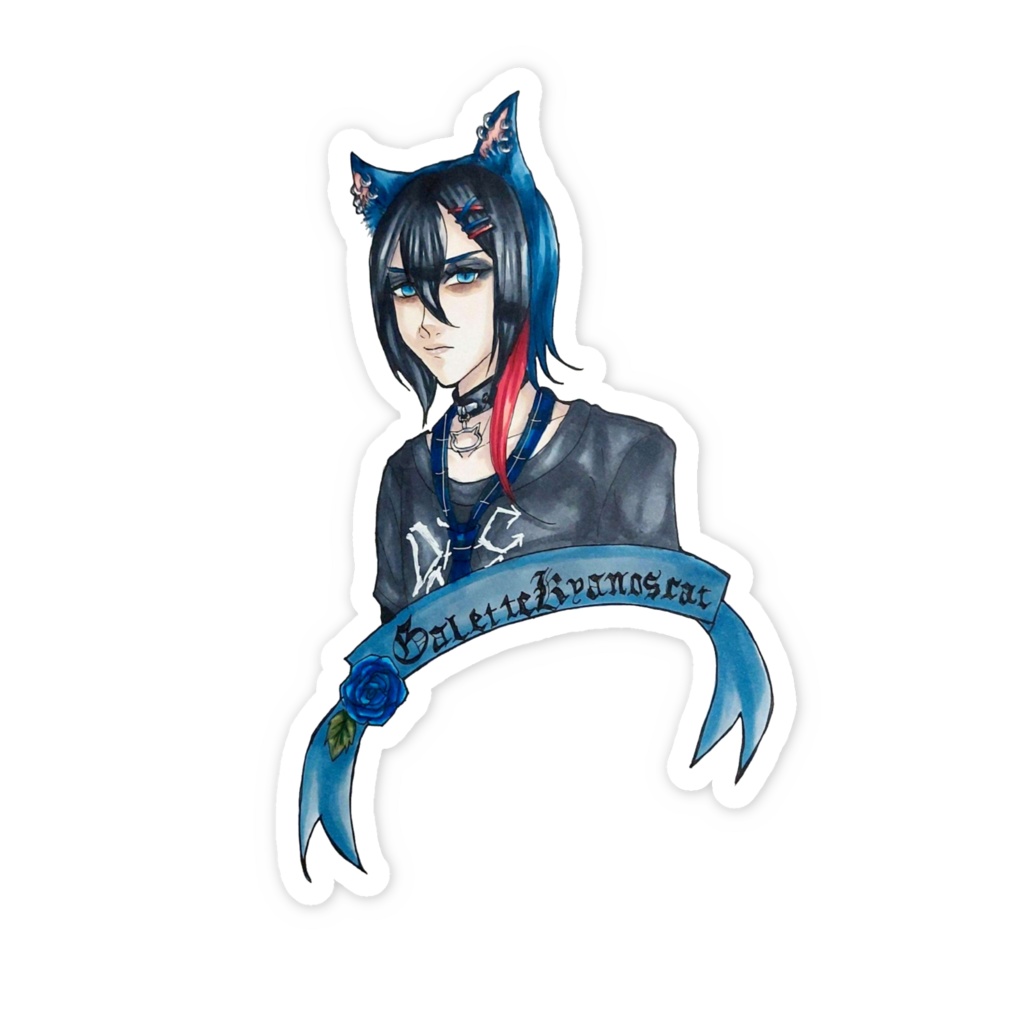 ガレット・キュアノスキャットスマホステッカー