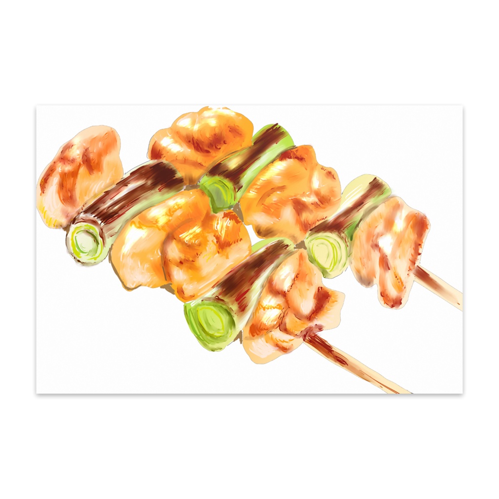 焼き鳥イラストポストカード