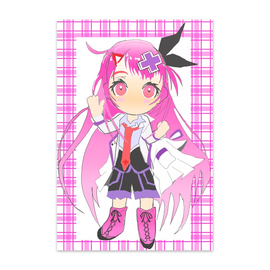 ポストカード事業所キャラクターハルカちゃんイラスト