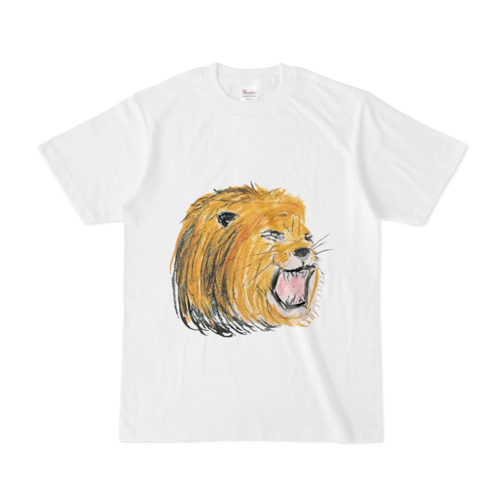【色鉛筆で描いた!】ワイルド😸ライオンTシャツ