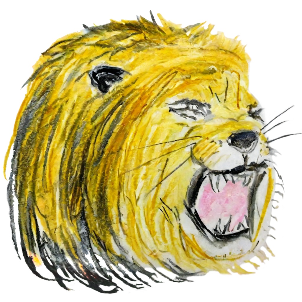 【色鉛筆で描いた!】ワイルド😸ライオンTシャツ