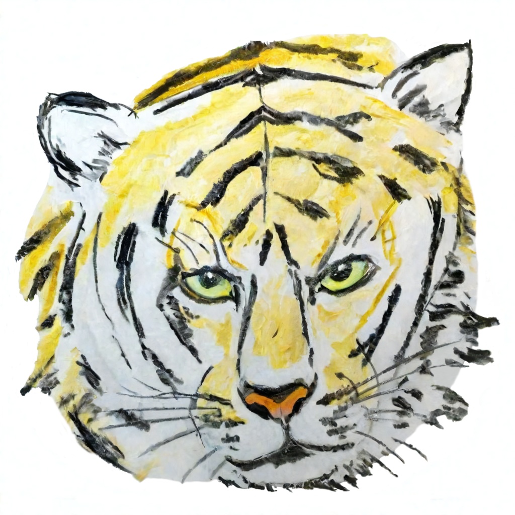【色鉛筆で描いた!】DO迫力😸タイガーTシャツ