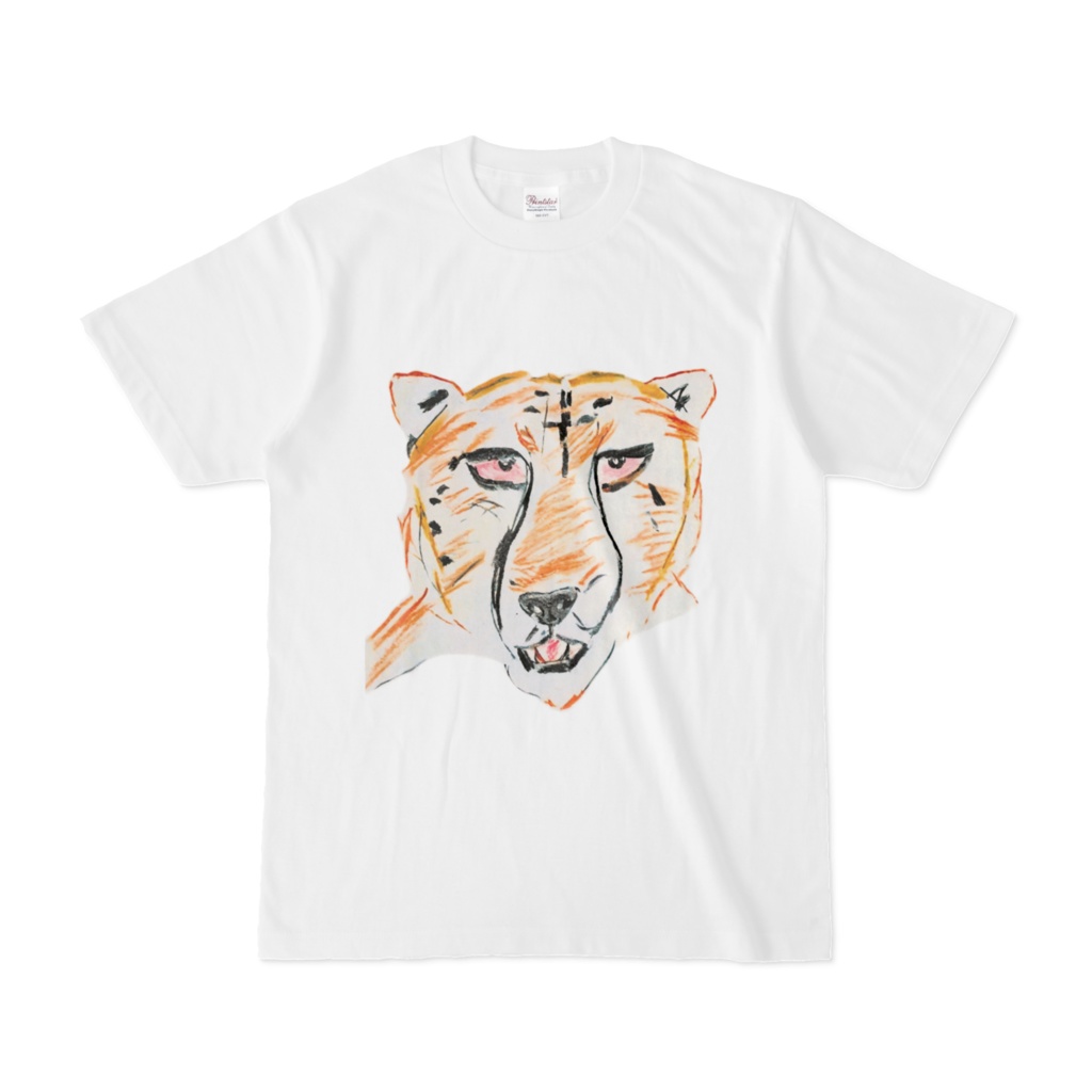 【色鉛筆で描いた!】見つめる😸チーターTシャツ