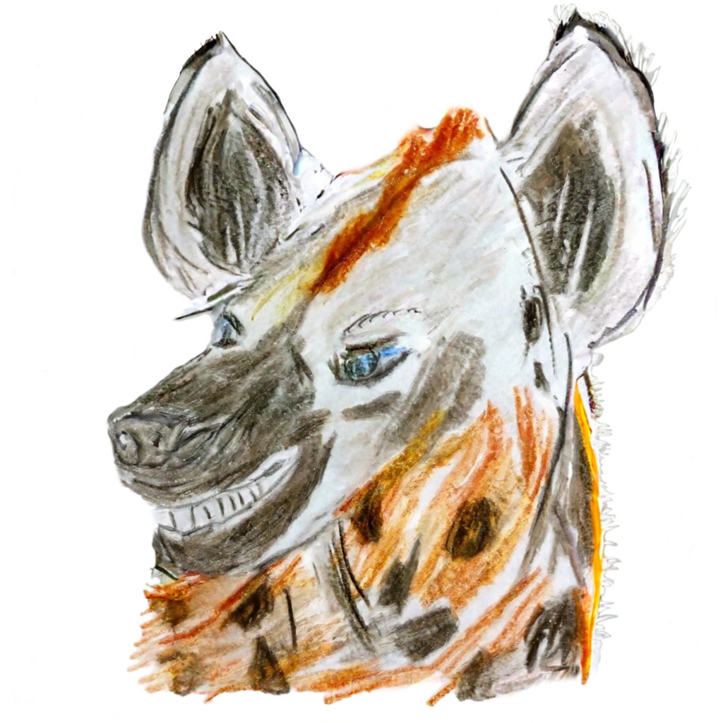 【色鉛筆で描いた!】チョイ悪😸ハイエナTシャツ